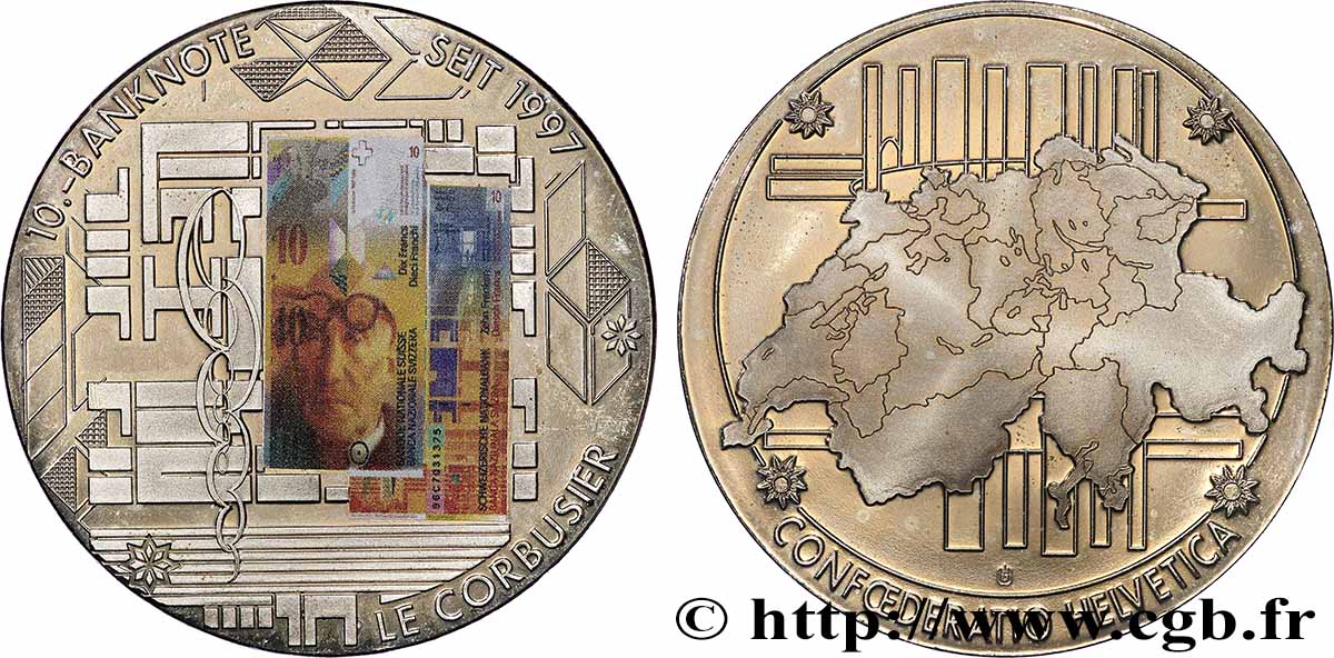 SWITZERLAND Médaille, Commémoration des billets de banque AU