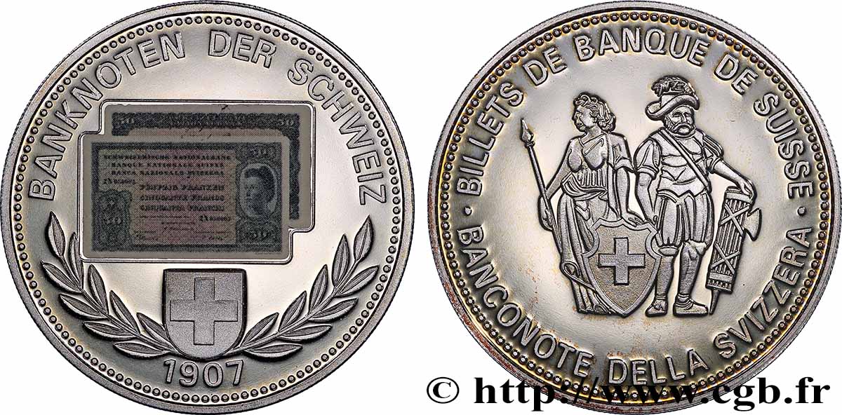 SVIZZERA  Médaille, Billets de Suisse, 30 francs suisse SPL