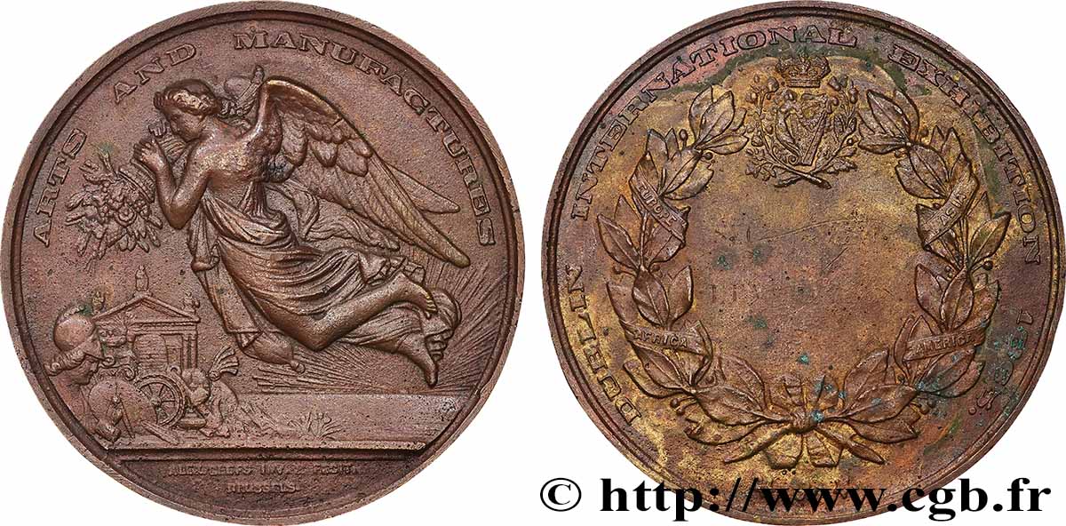 ANGLETERRE ET IRLANDE (ROYAUME) Médaille, Exposition Internationale, Arts and Manufactures TTB/TB+