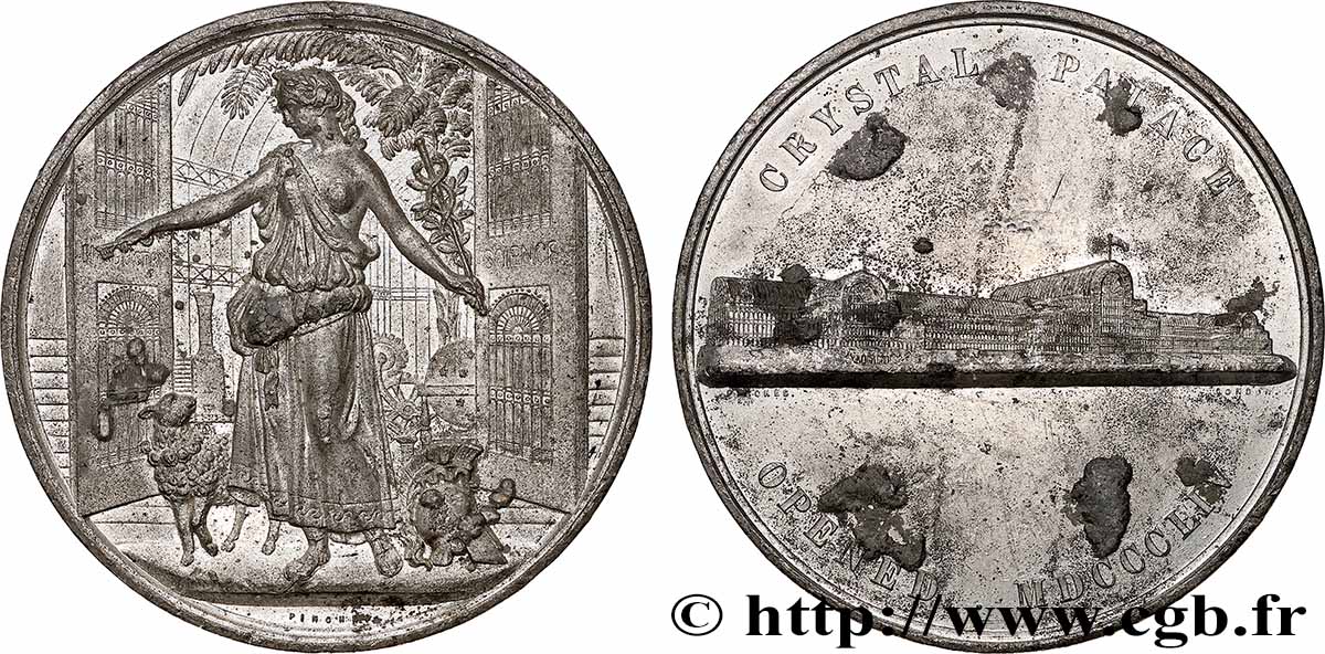 GRANDE BRETAGNE - VICTORIA Médaille, Ouverture du Crystal Palace TTB