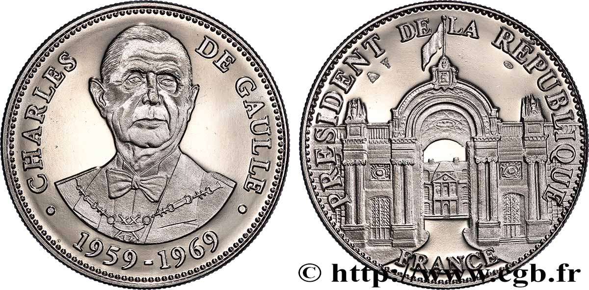 DE GAULLE (Charles) Médaille Président de la république, Charles de Gaulle MS