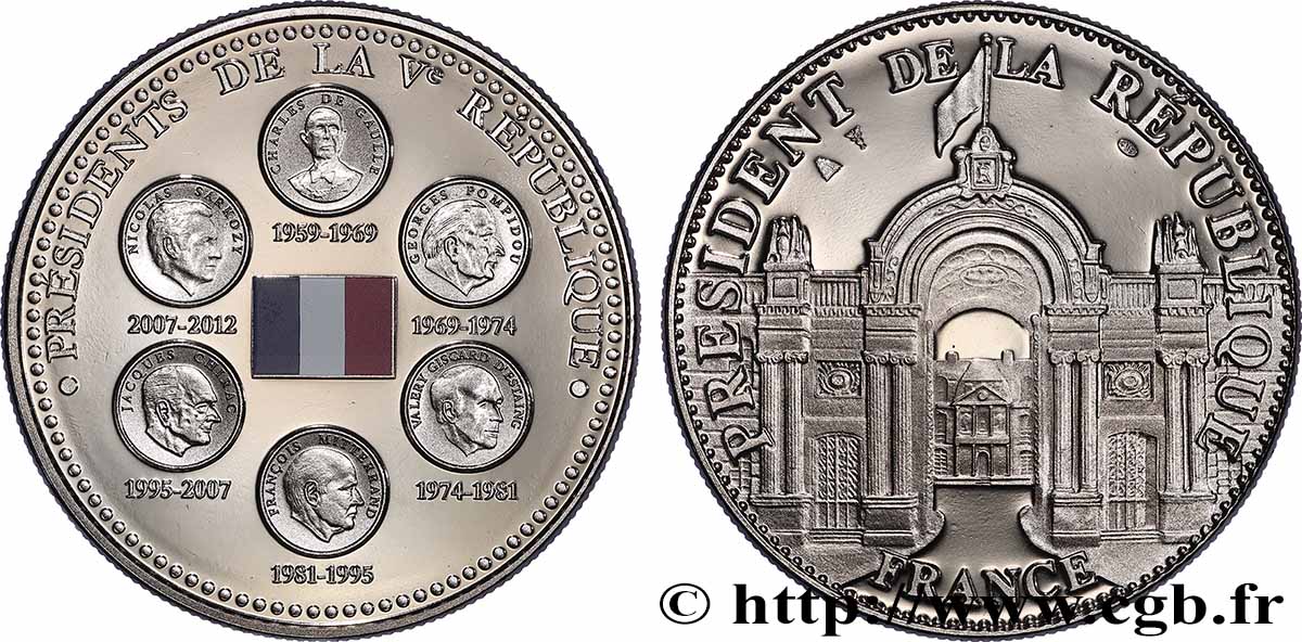 QUINTA REPUBBLICA FRANCESE Médaille, Présidents de la Ve République MS