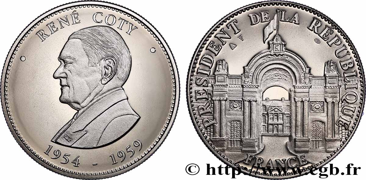 DRITTE FRANZOSISCHE REPUBLIK Médaille, René Coty, président de la République fST