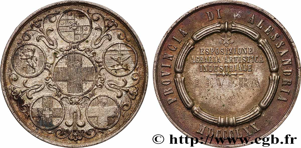 ITALIA - REINO DE ITALIA - VÍCTOR-MANUEL II Médaille, Exposition agricole, artistique et industrielle MBC