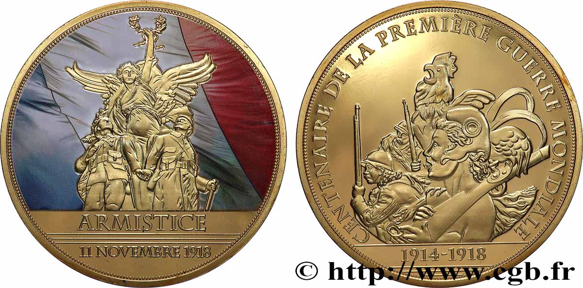 V REPUBLIC Médaille, Armistice du 11 novembre 1918 MS