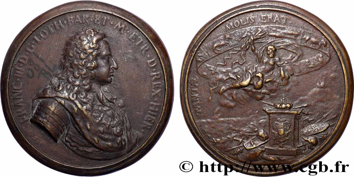 ITALIE - GRAND DUCHÉ DE TOSCANE -FRANCOIS III DE LORRAINE Fonte postérieure, François III par Antonio Selvi TB+