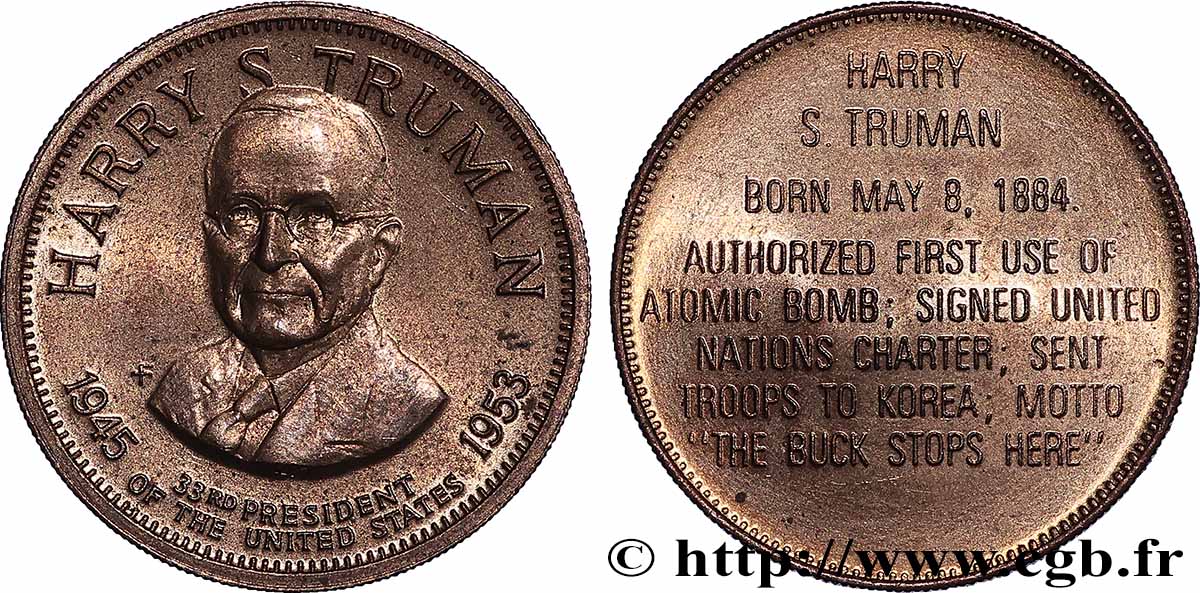 UNITED STATES OF AMERICA Médaille, Harry S. Truman AU