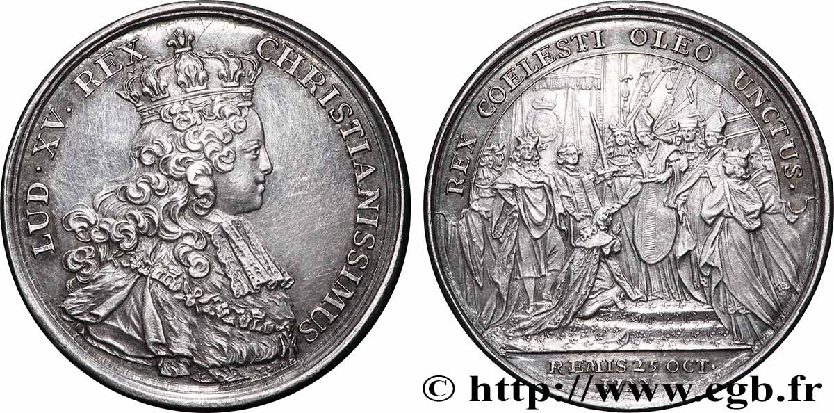 LOUIS XV DIT LE BIEN AIMÉ Médaille, Sacre de Louis XV AU