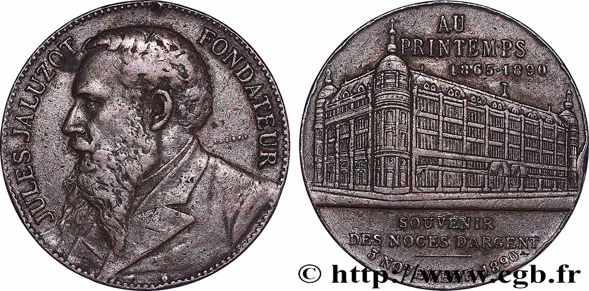 SOCIÉTÉS COMMERCIALES Médaille, Au Printemps, 20e anniversaire AU