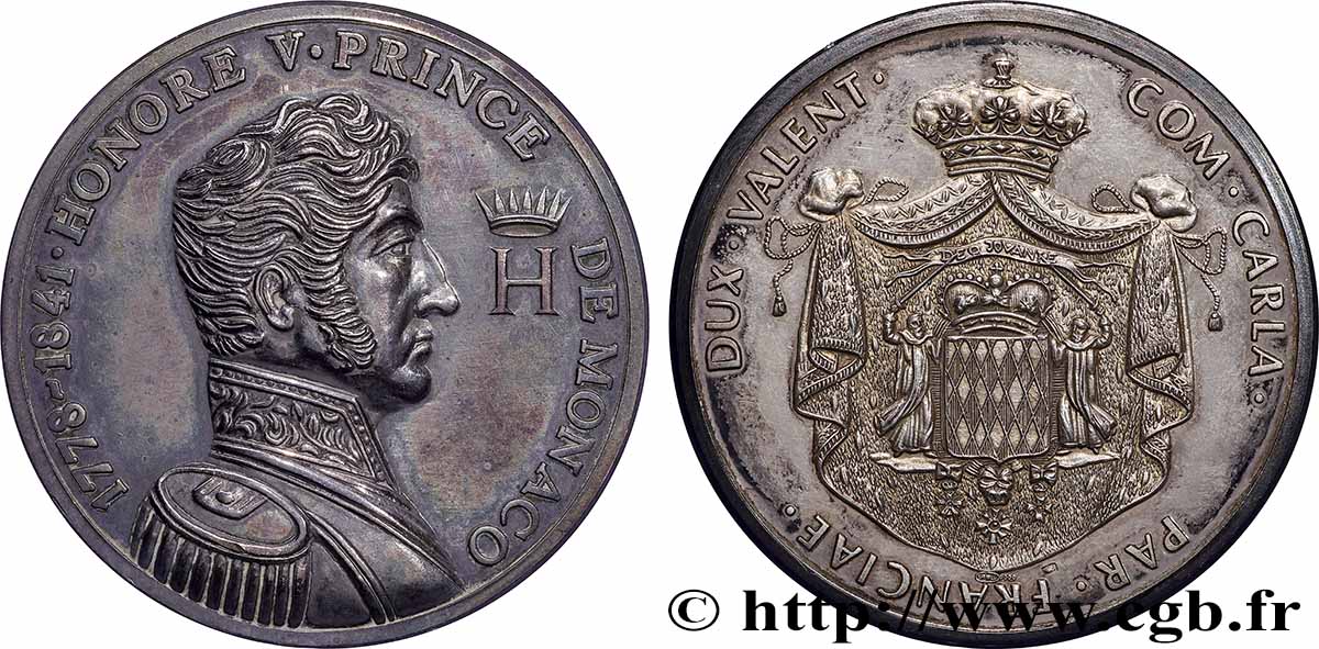 MONACO Médaille, Les Princes de Monaco, Honoré V MBC+/EBC
