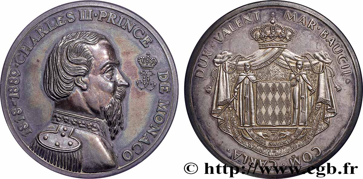 MONACO Médaille, Les Princes de Monaco, Charles III AU/AU