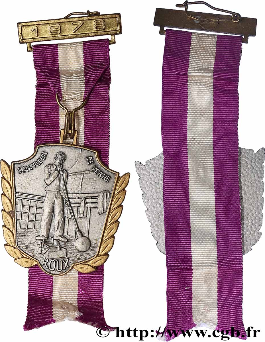 BELGIUM Médaille, Souffleur de verre AU