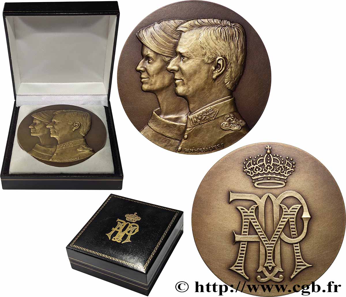 BELGIUM Médaille, Roi Philippe et Reine Mathilde de Belgique MS