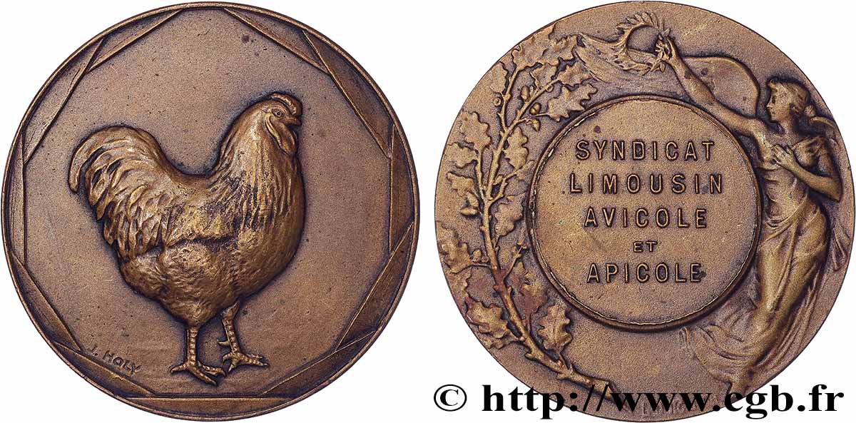 SOCIÉTÉS D&nbsp;AGRICULTURE, HORTICULTURE, PÈCHE ET CHASSE Médaille, Syndicat limousin avicole et apicole AU