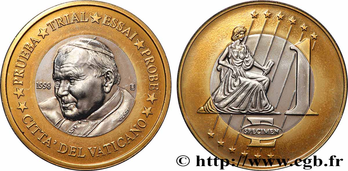 EUROPA Médaille, Essai 1 Euro Cité de Vaticain fVZ