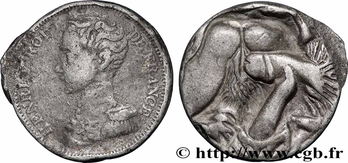 HENRI V COMTE DE CHAMBORD Médaille, Scène érotique VF/XF