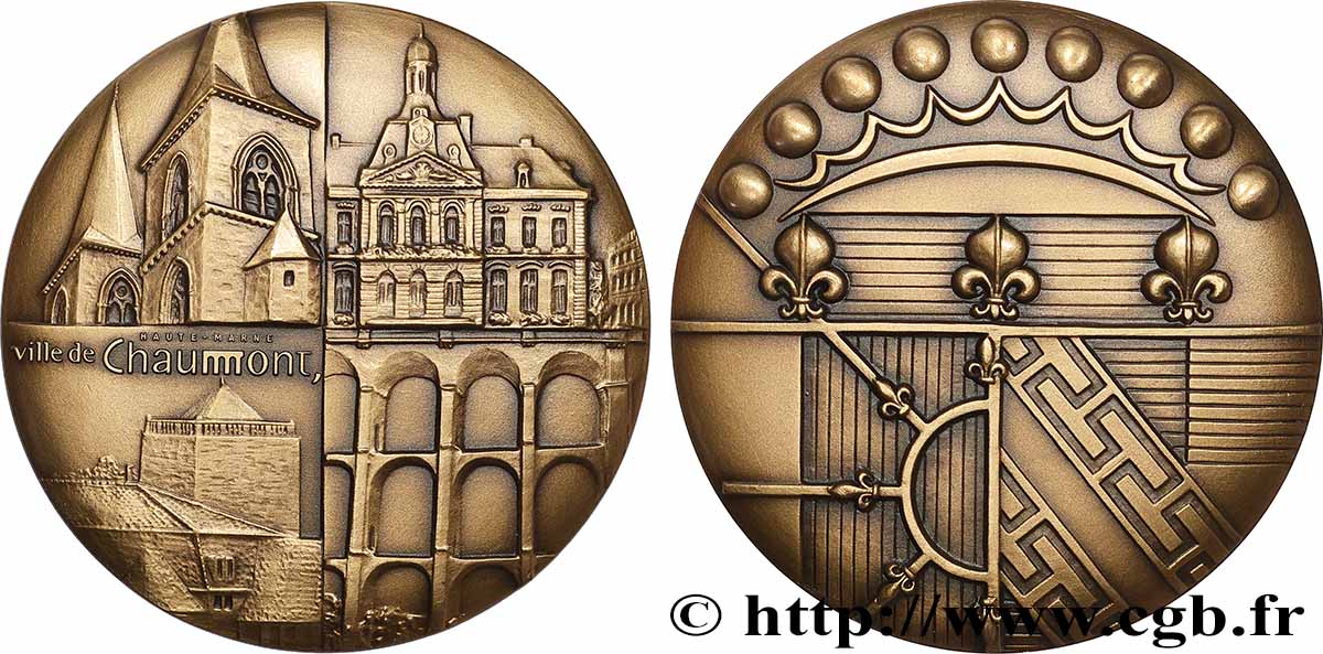 CINQUIÈME RÉPUBLIQUE Médaille, Ville de Chaumont SUP