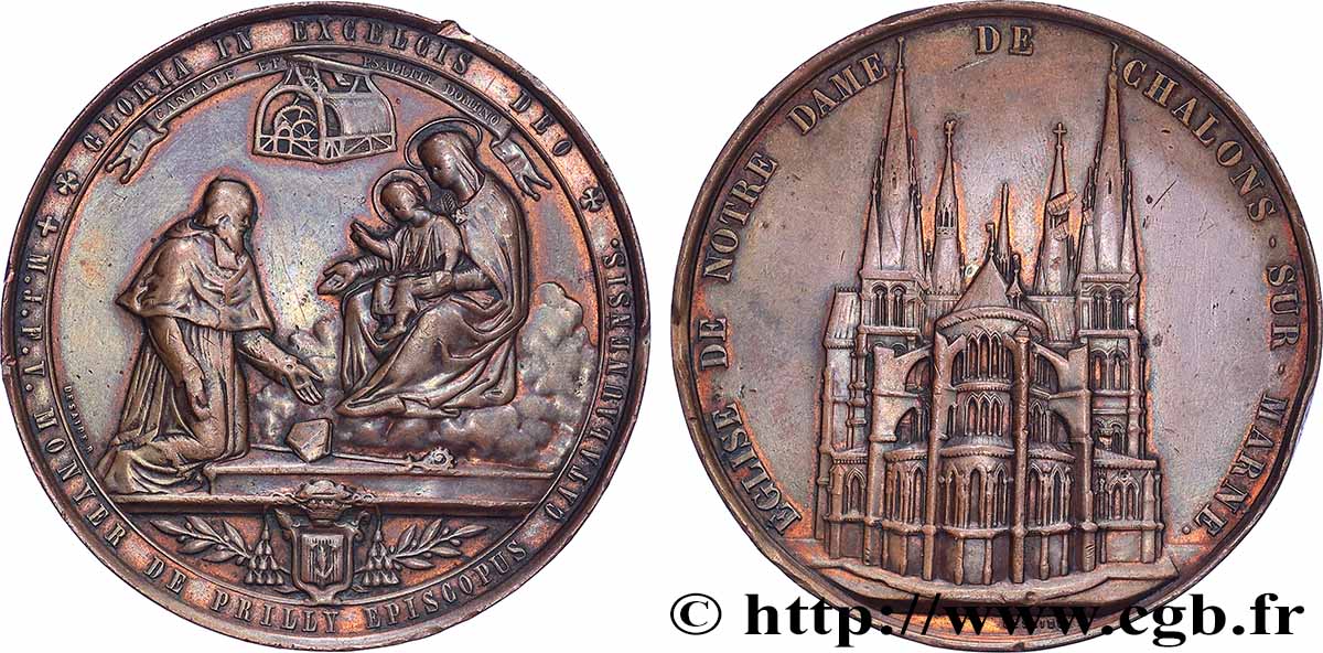CHURCHES Médaille, église Notre Dame de Châlons-sur-Marne XF/VF