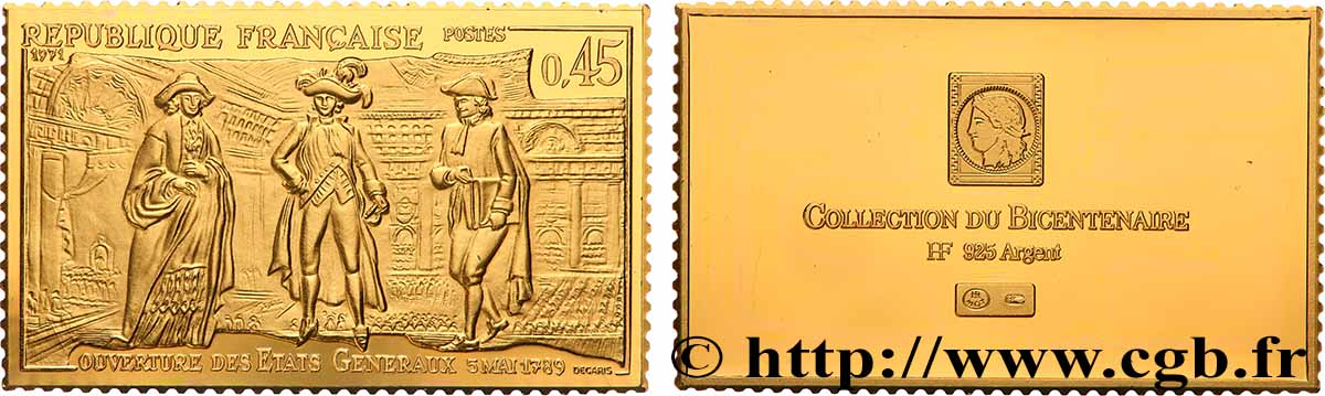 V REPUBLIC Plaque, Collection du bicentenaire, Ouverture des états généraux MS