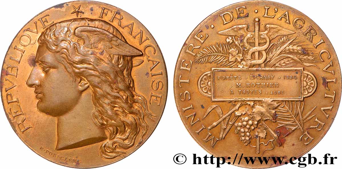 TROISIÈME RÉPUBLIQUE Médaille, Forêts TTB