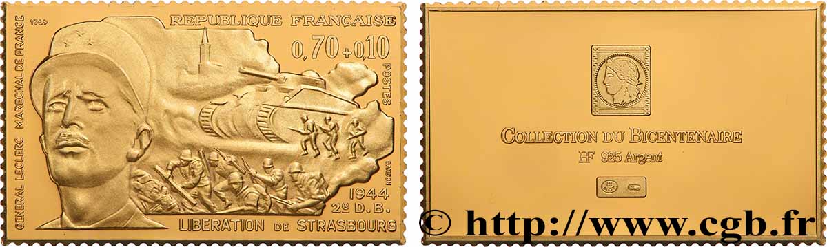 V REPUBLIC Plaque, Collection du bicentenaire, Libération de Strasbourg MS