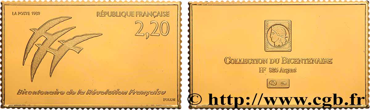 CINQUIÈME RÉPUBLIQUE Plaque, Collection du bicentenaire, Révolution française SPL