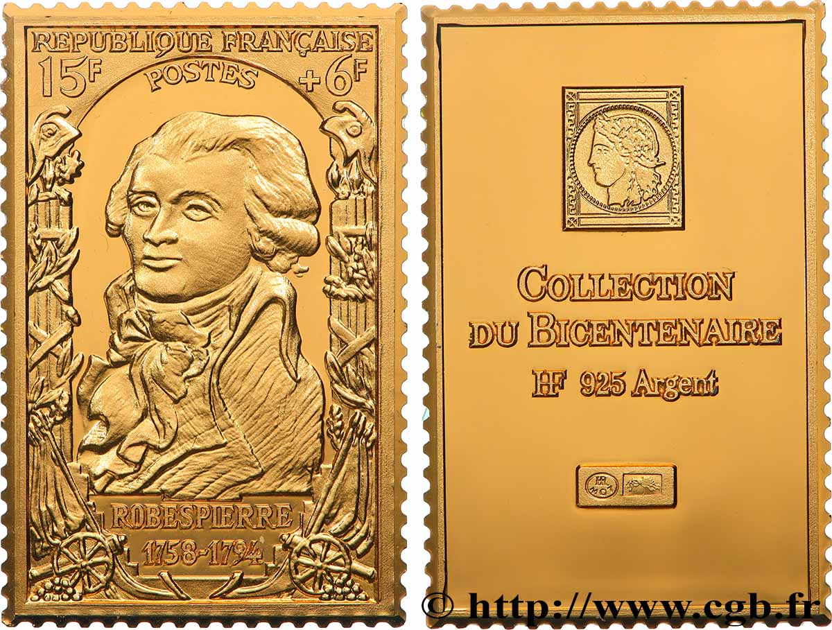 V REPUBLIC Plaque, Collection du bicentenaire, Robespierre MS