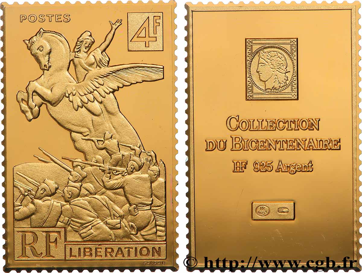 V REPUBLIC Plaque, Collection du bicentenaire, Libération  MS