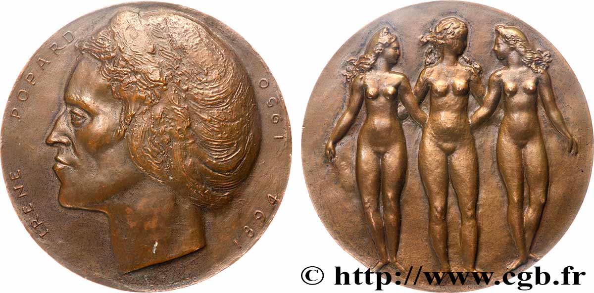 QUATRIÈME RÉPUBLIQUE Médaille, Irène Popard TTB+