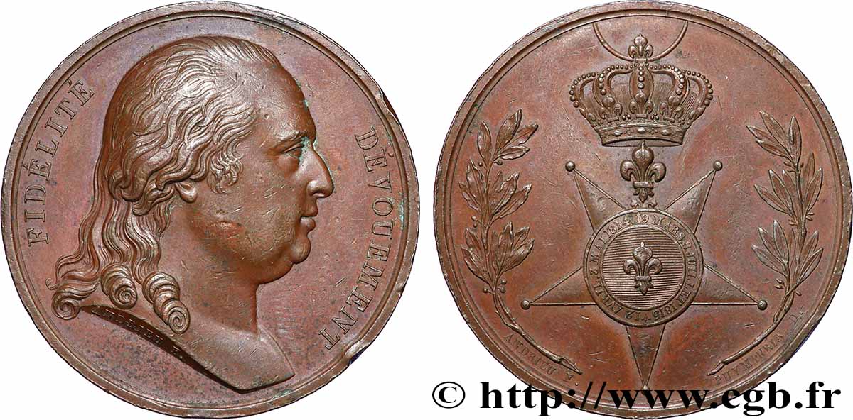 LOUIS XVIII Médaille, Création de l’ordre de la fidélité AU
