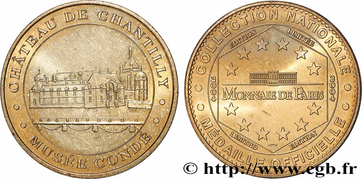 TOURISTIC MEDALS Médaille touristique, Château de Chantilly, musée Condé AU