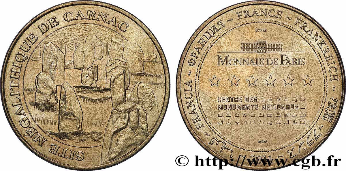 TOURISTIC MEDALS Médaille touristique, Site mégalithique de Carnac q.SPL