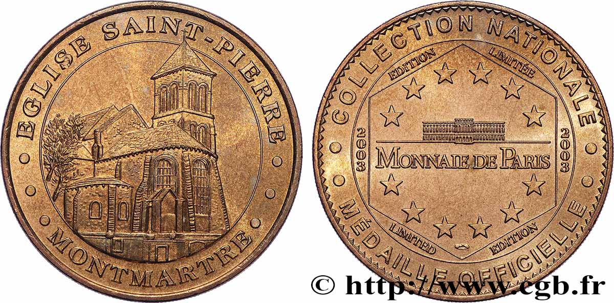 TOURISTIC MEDALS Médaille touristique, Église Saint-Pierre, Montmartre, Paris q.SPL