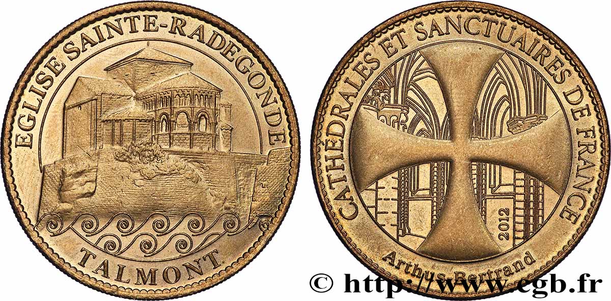 TOURISTIC MEDALS Médaille touristique, Église Sainte-Radegonde, Talmont   SPL