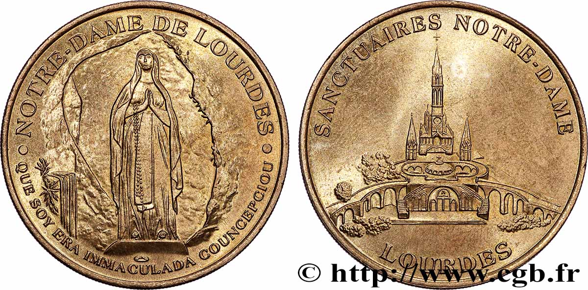 TOURISTIC MEDALS Médaille touristique, Sanctuaire Notre Dame de Lourdes q.SPL