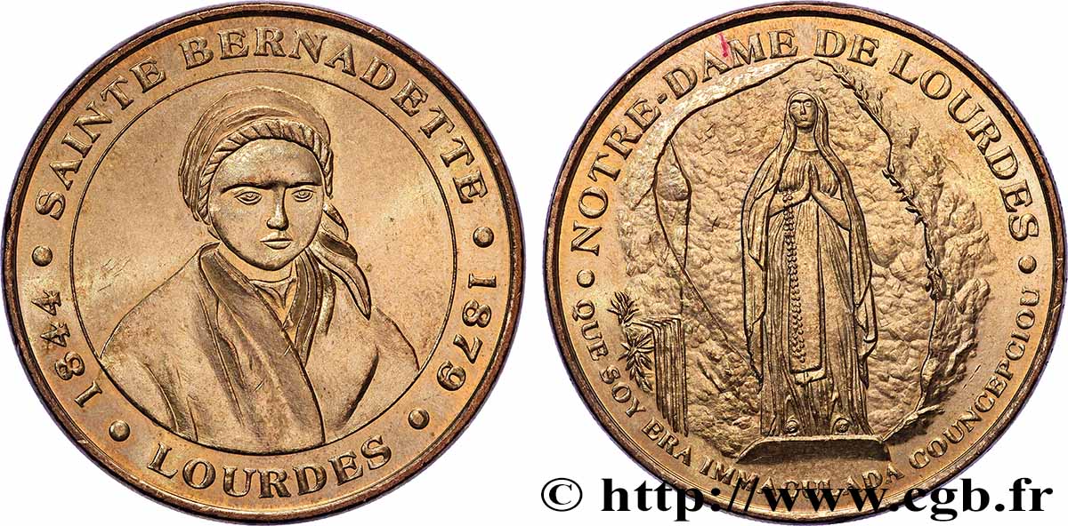 TOURISTIC MEDALS Médaille touristique, Notre Dame de Lourdes, Sainte Bernadette SPL