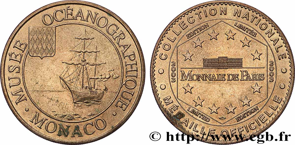 TOURISTIC MEDALS Médaille touristique, Musée Océanographique de Monaco AU