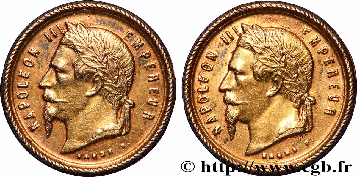 SECOND EMPIRE Médaillette, Napoléon III AU