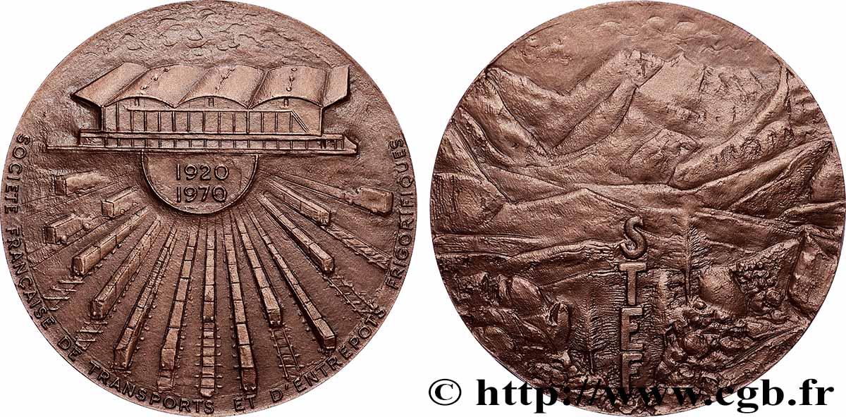 V REPUBLIC Médaille, Cinquantenaire de la Société française de transports et d’entrepôts frigorifiques AU