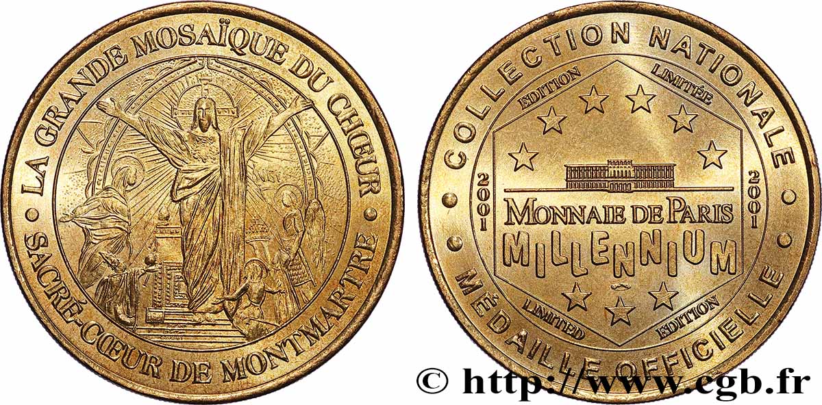 MÉDAILLES TOURISTIQUES Médaille touristique, La grande mosaïque du choeur, Montmartre TTB+