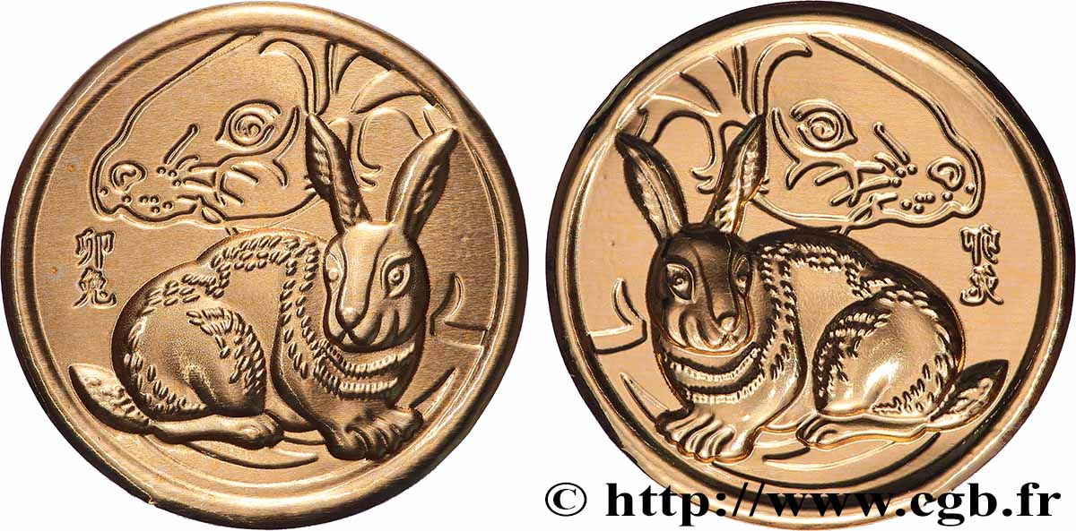 CHINA Médaille, Lapin AU