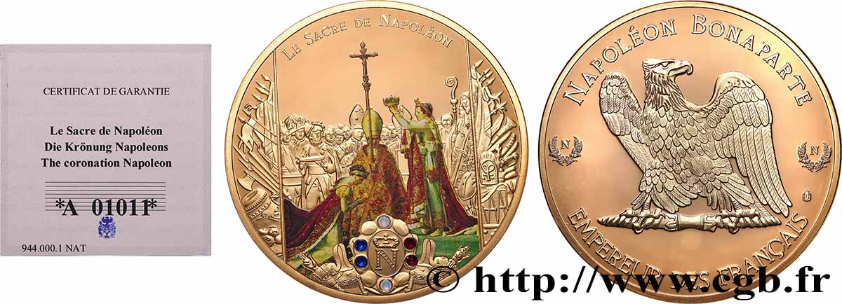 V REPUBLIC Médaille, Le sacre de l’empereur Napoléon  MS