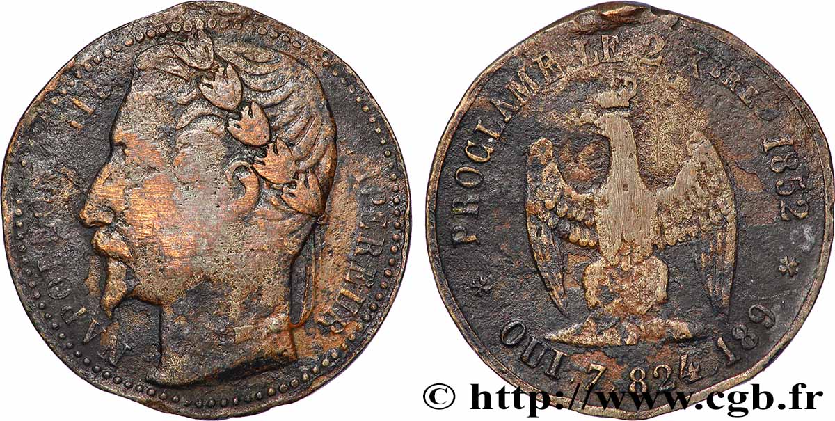 SECOND EMPIRE Médaillette, Proclamation de l’empire VG