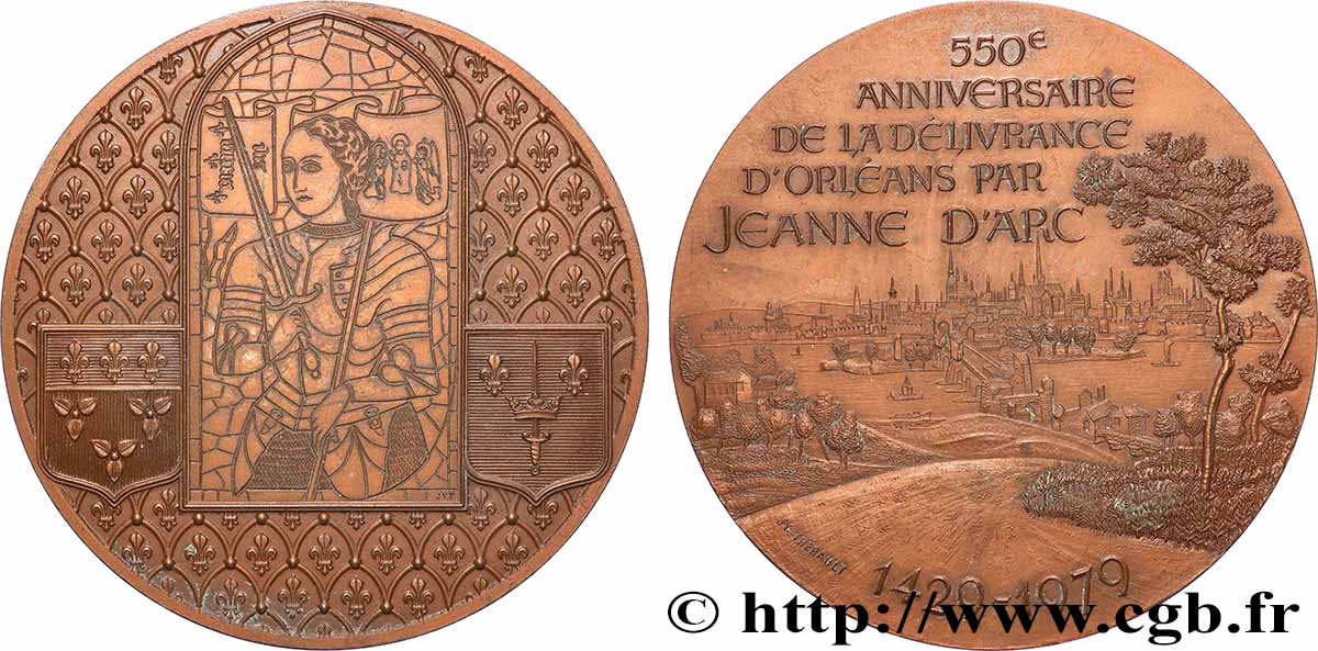 FUNFTE FRANZOSISCHE REPUBLIK Médaille, 550e anniversaire de la délivrance d’Orléans fVZ