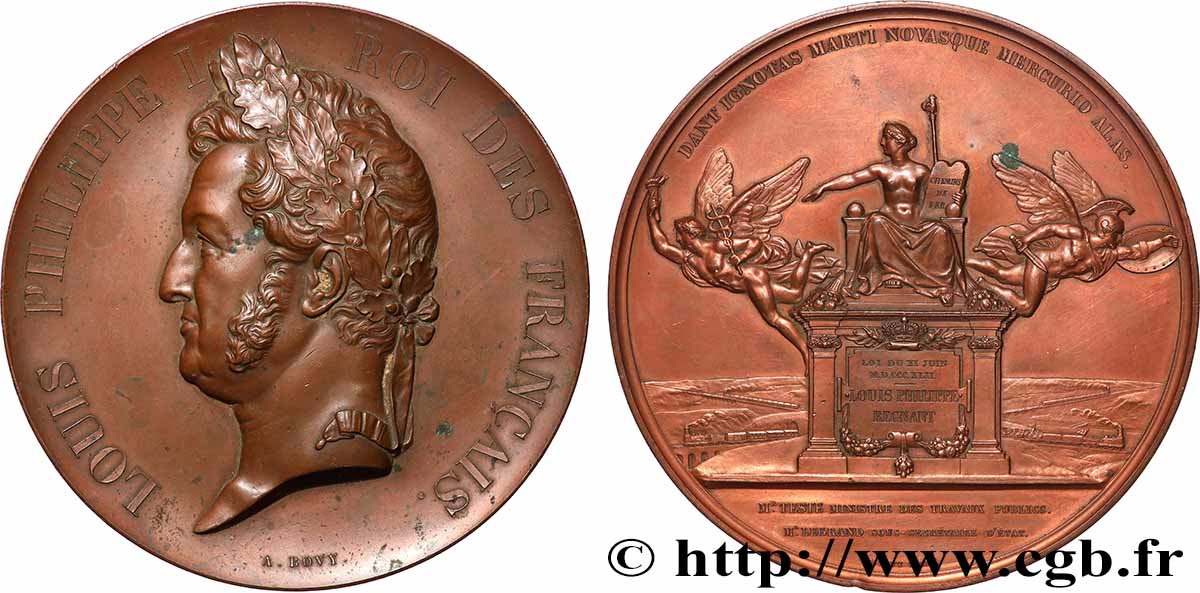 LOUIS-PHILIPPE I Médaille, Rétablissement des lignes de chemins de fer AU