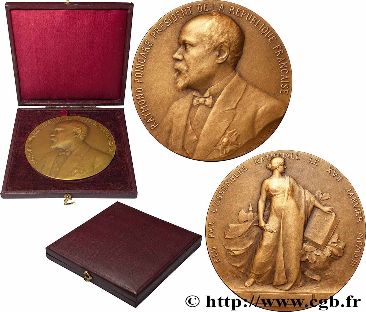 TROISIÈME RÉPUBLIQUE Médaille, Élection de Raymond Poincaré SUP