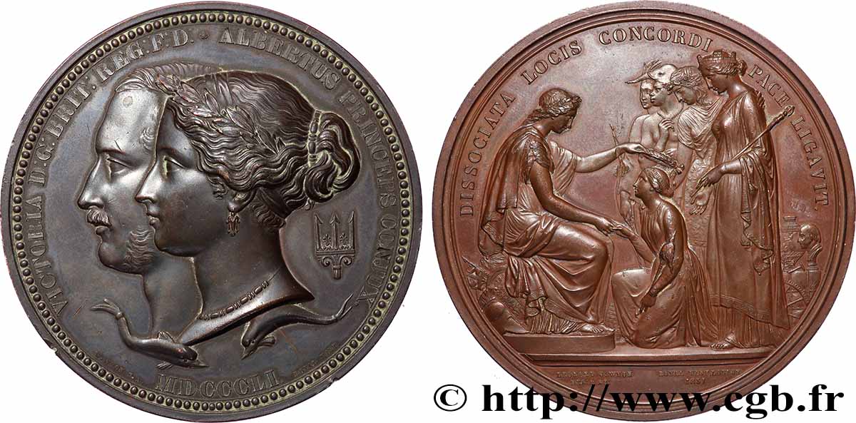 GRANDE BRETAGNE - VICTORIA Médaille, Victoria et Albert, Prize Medal, Great Exhibition TTB+