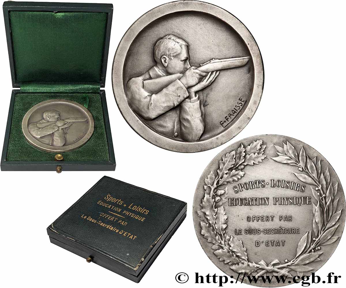 TROISIÈME RÉPUBLIQUE Médaille, Tir n°1, offert par le sous-secrétaire d’État SUP