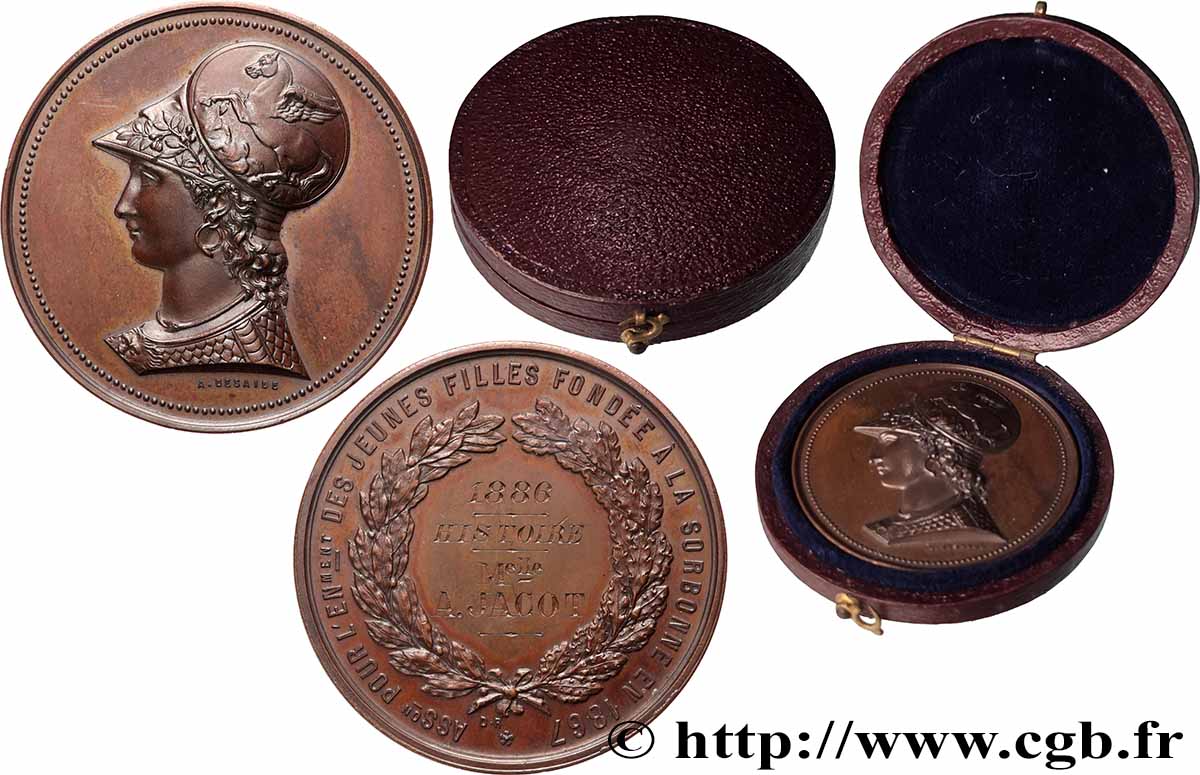 TERZA REPUBBLICA FRANCESE Médaille, Association pour l’enseignement des jeunes filles SPL