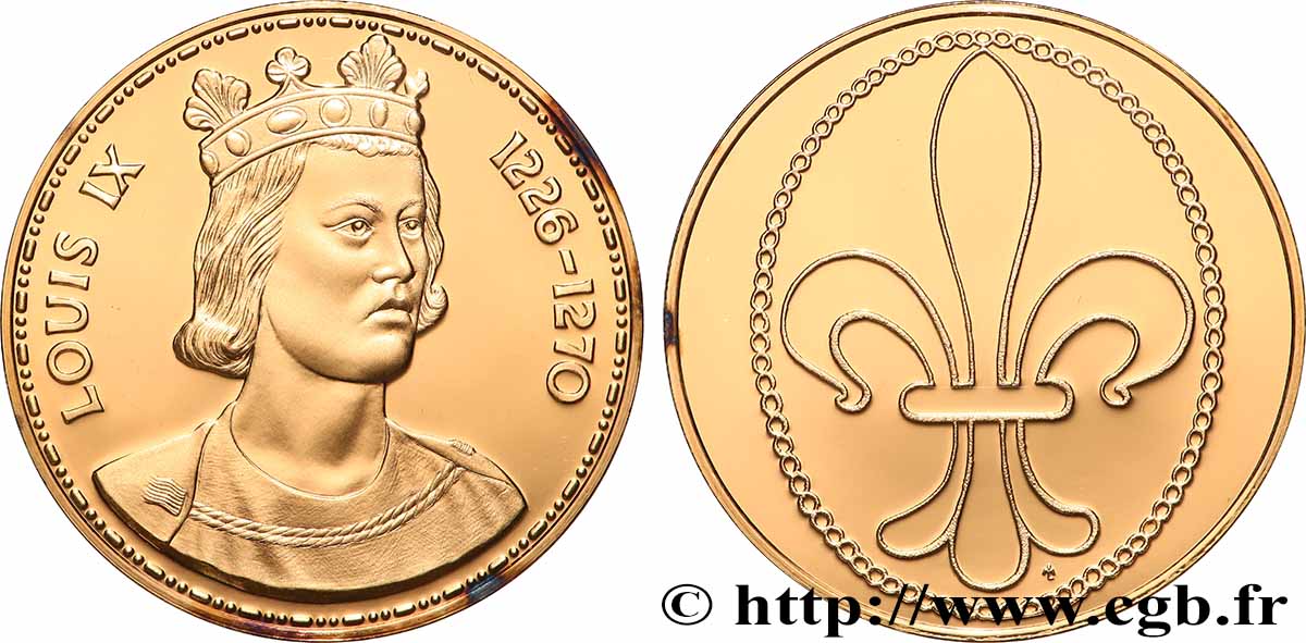 COLLECTION ROIS & REINES DE FRANCE Médaille, Louis IX BE